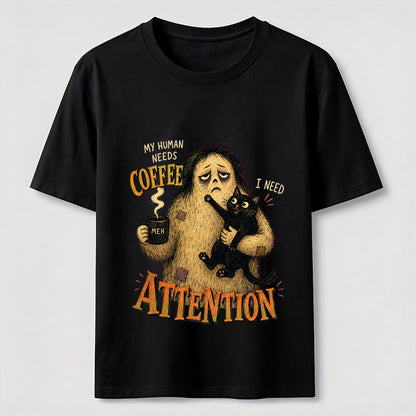 Coffee And Attention Cat T-Shirt