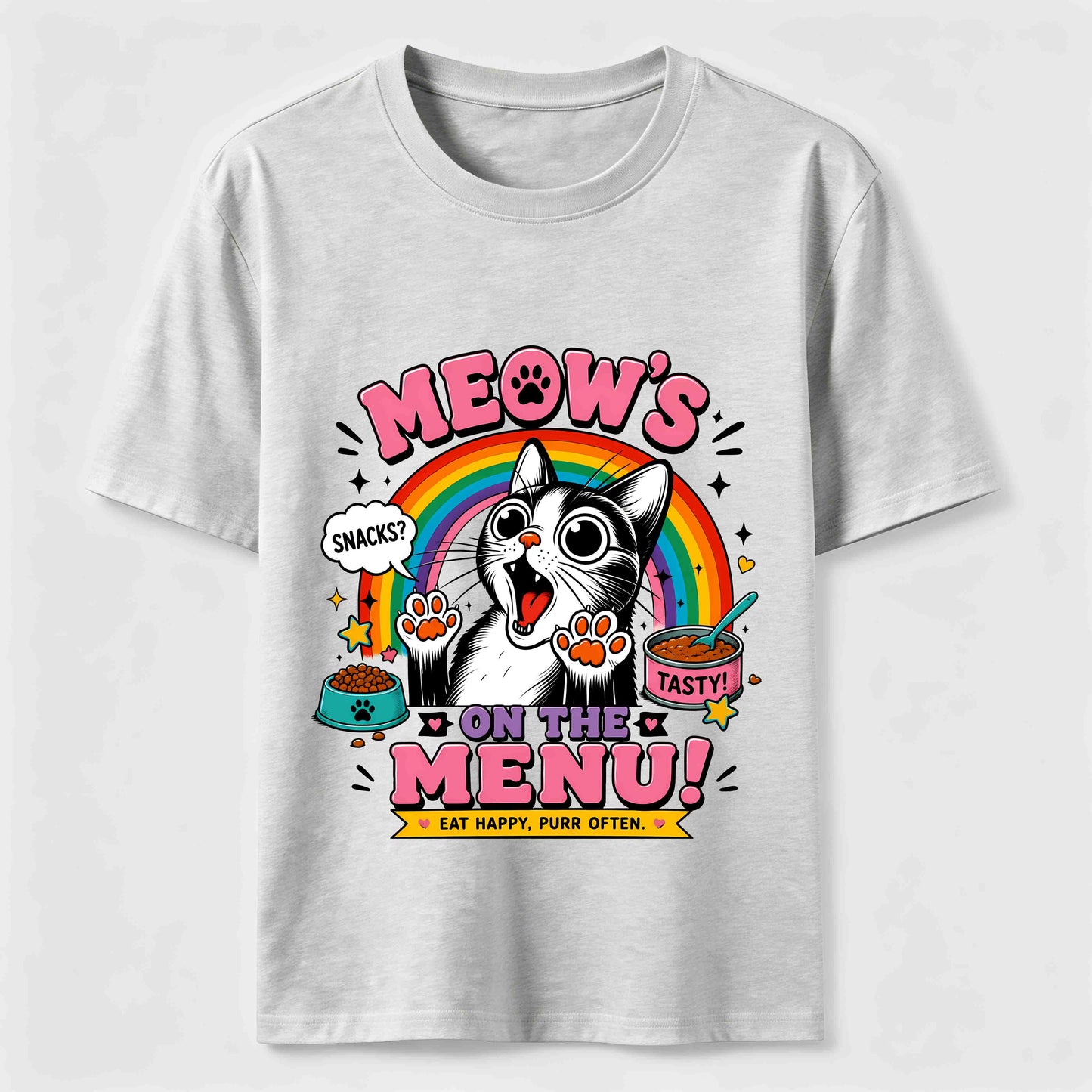 Meows On The Menu Cat Tee