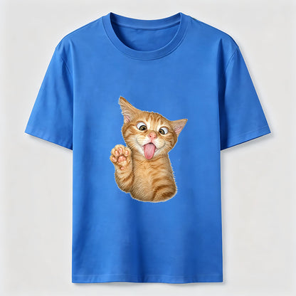 Funny Orange Kitten Wave Tee