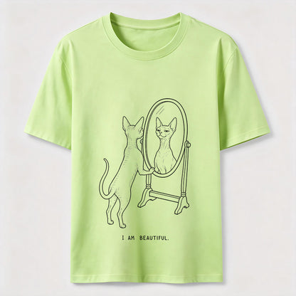 I Am Beautiful Cat Shirt Self Confident Cat Lover Graphic Tee