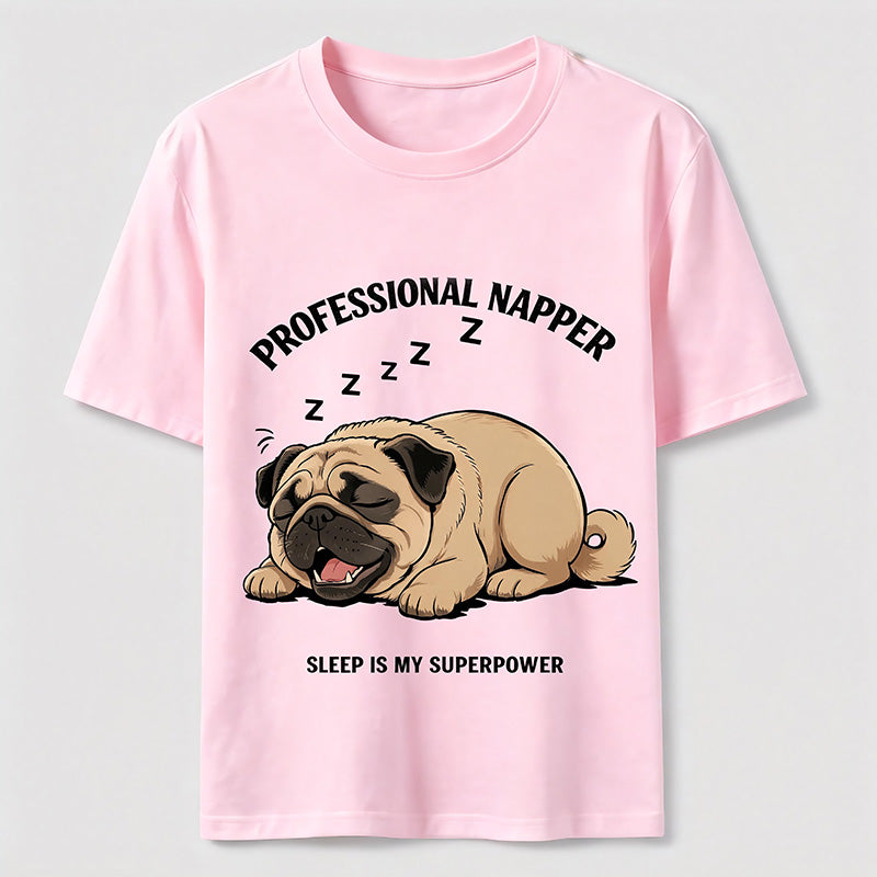 Professional Napper Funny Pug T-Shirt