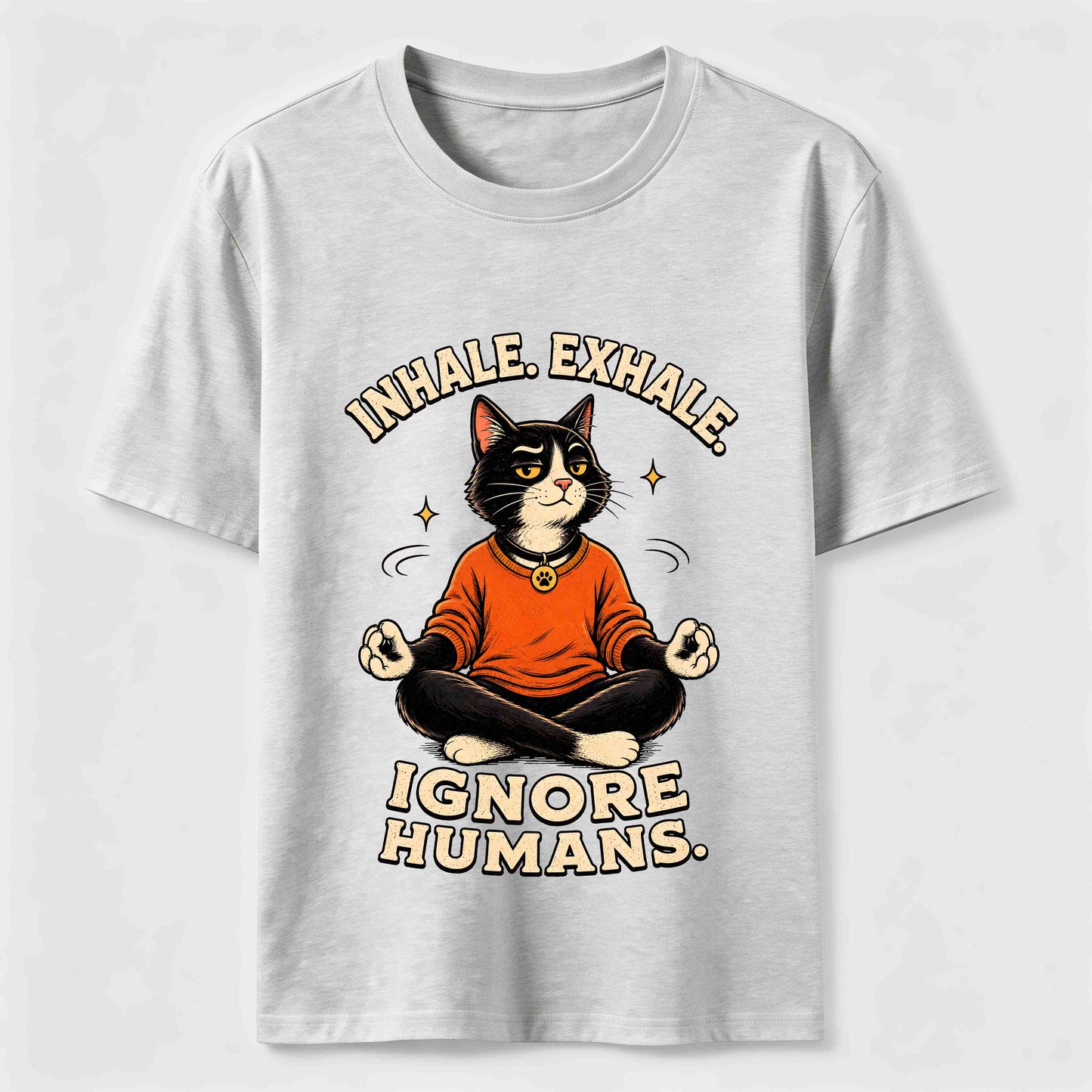 Zen Meditation Cat Humor T-Shirt