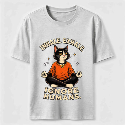 Zen Meditation Cat Humor T-Shirt