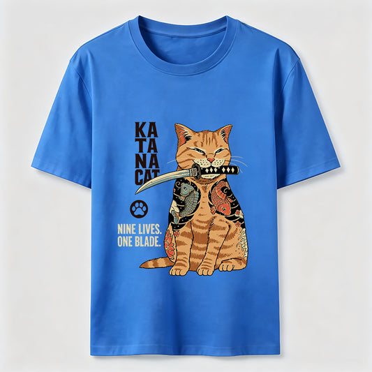 Nine Lives One Blade Samurai Cat T-Shirt