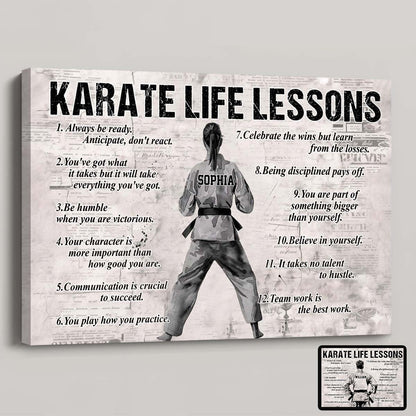 Personalized Karate Life Lessons Poster / Canvas - Gift For Karate Lovers