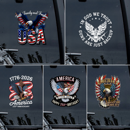 In God We Trust Eagle - Guns Are Just Backup Car Window Decal Sticker LM32 895463