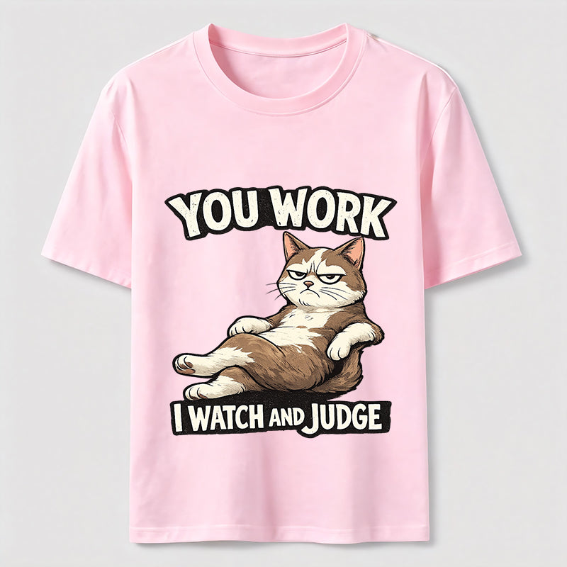 Judgmental Office Cat Humor T-Shirt
