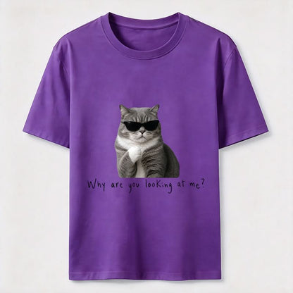 Why Are You Looking at Me Funny Cat T-Shirt