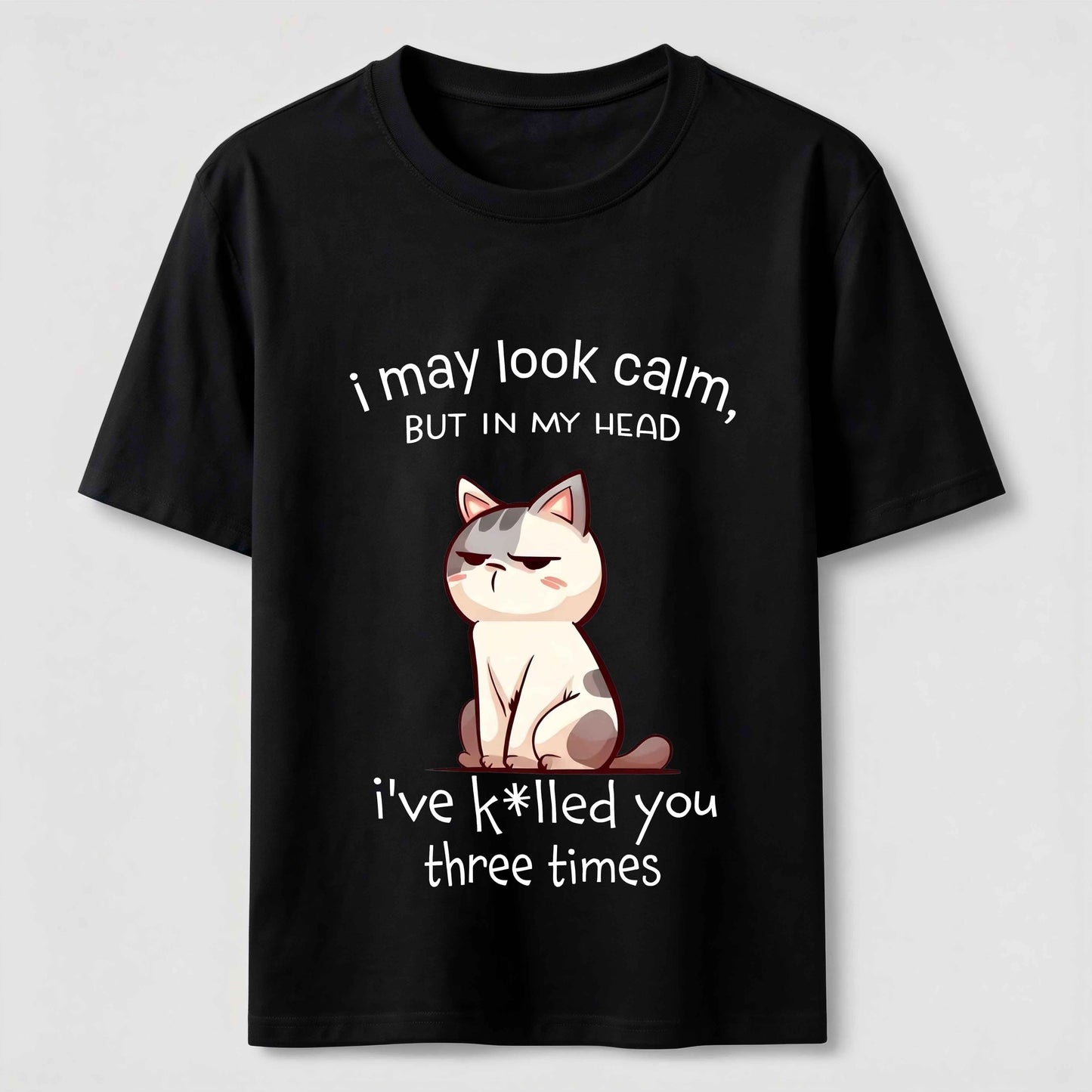 Calm Face Chaotic Mind Cat T-Shirt