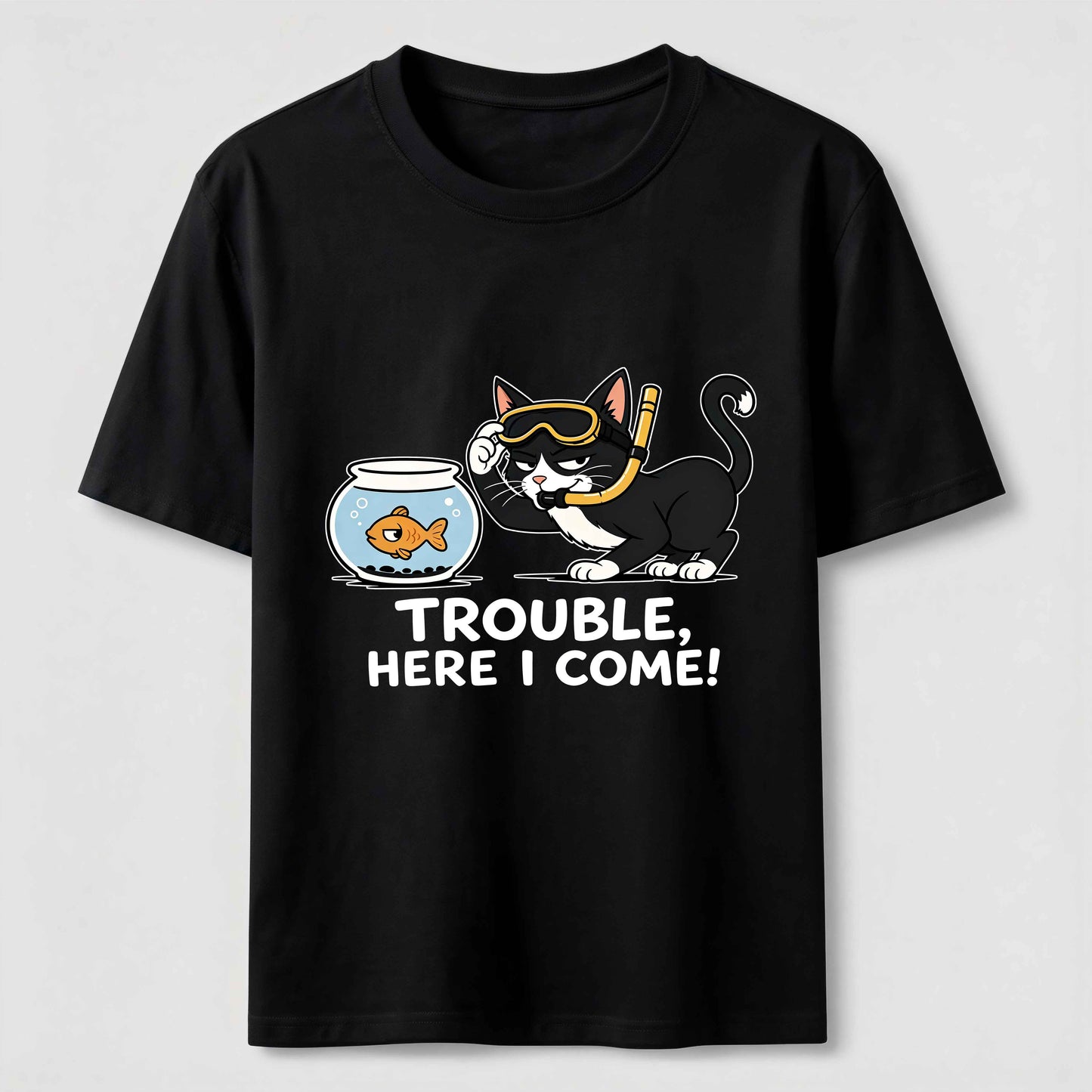 Just Another Day Causing Trouble Funny Cat Tee