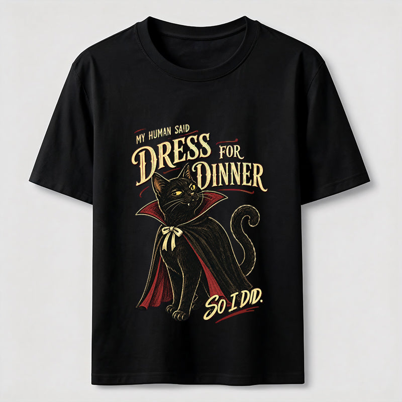 Dress For Dinner Vampire Cat T-Shirt