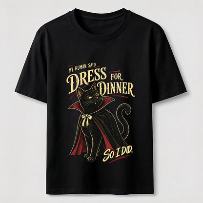 Dress For Dinner Vampire Cat T-Shirt