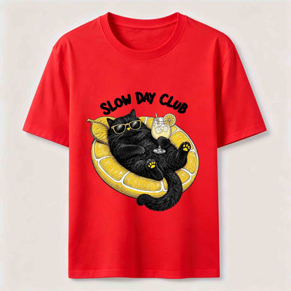 Slow Day Club Black Cat Tee