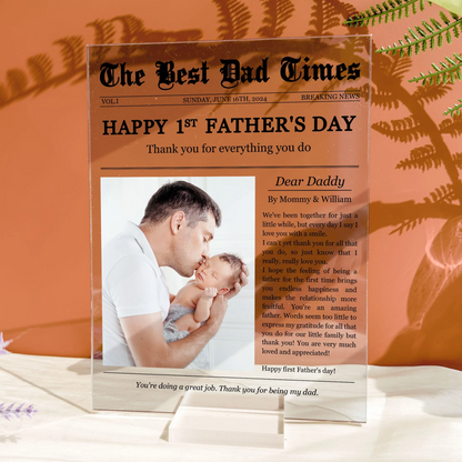 Personalized First Father's Day Plaque personalization view for Dad