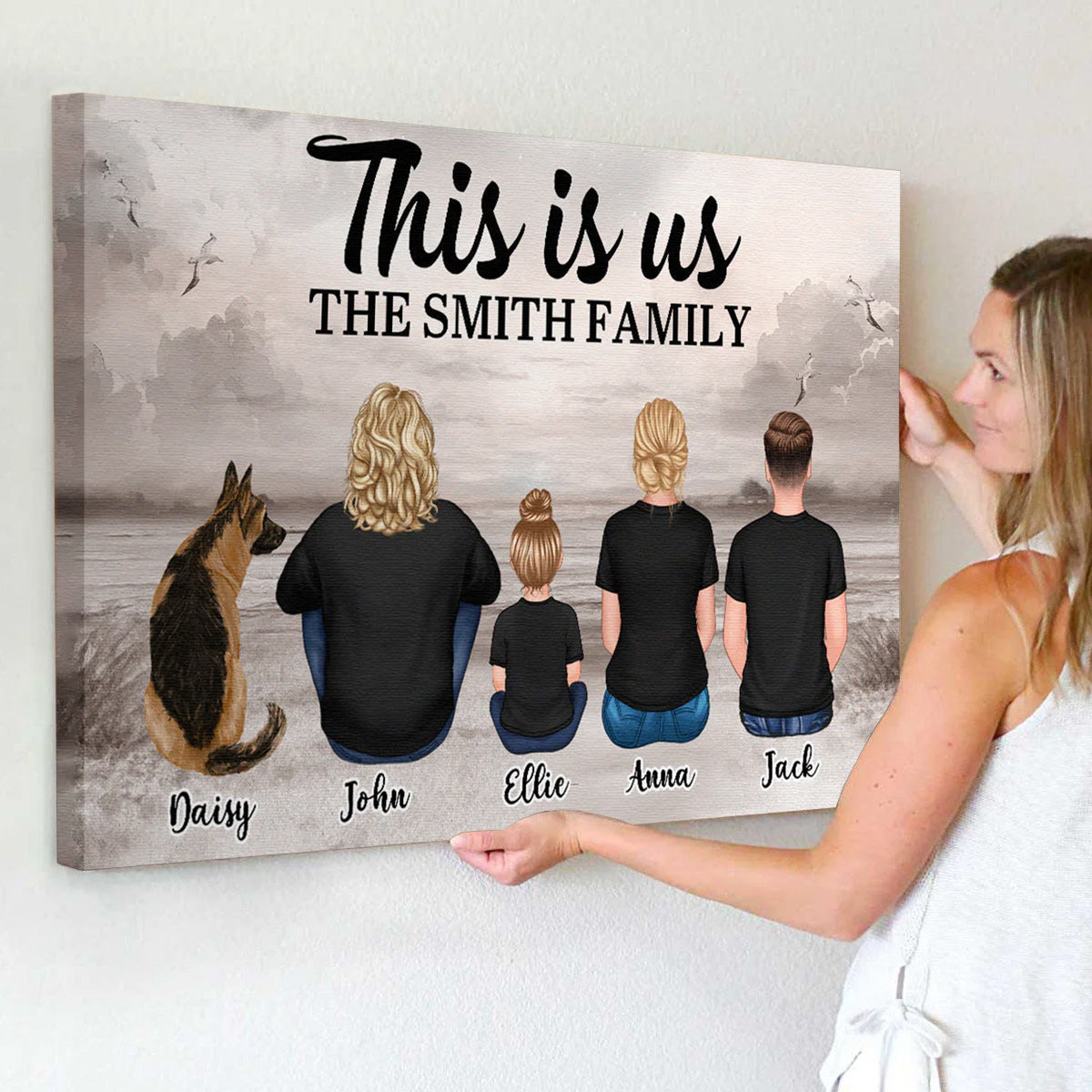 Personalized This is Us Family Seaside Canvas / Poster Wall Art - Custom Gift