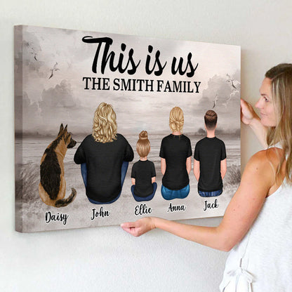 Personalized This is Us Family Seaside Canvas / Poster Wall Art - Custom Gift
