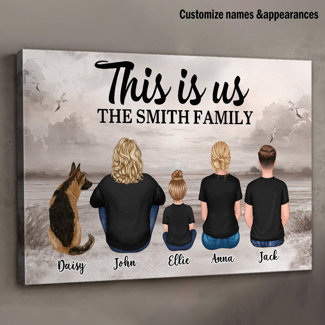 Personalized This is Us Family Seaside Canvas / Poster Wall Art - Custom Gift