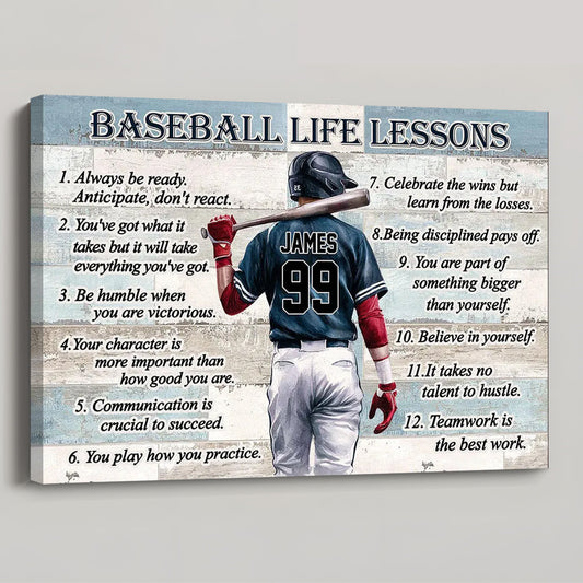 Personalized Baseball Life Lessons Poster / Canvas - Custom Gift For Baseball Lover