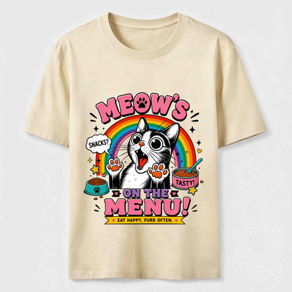 Meows On The Menu Cat Tee