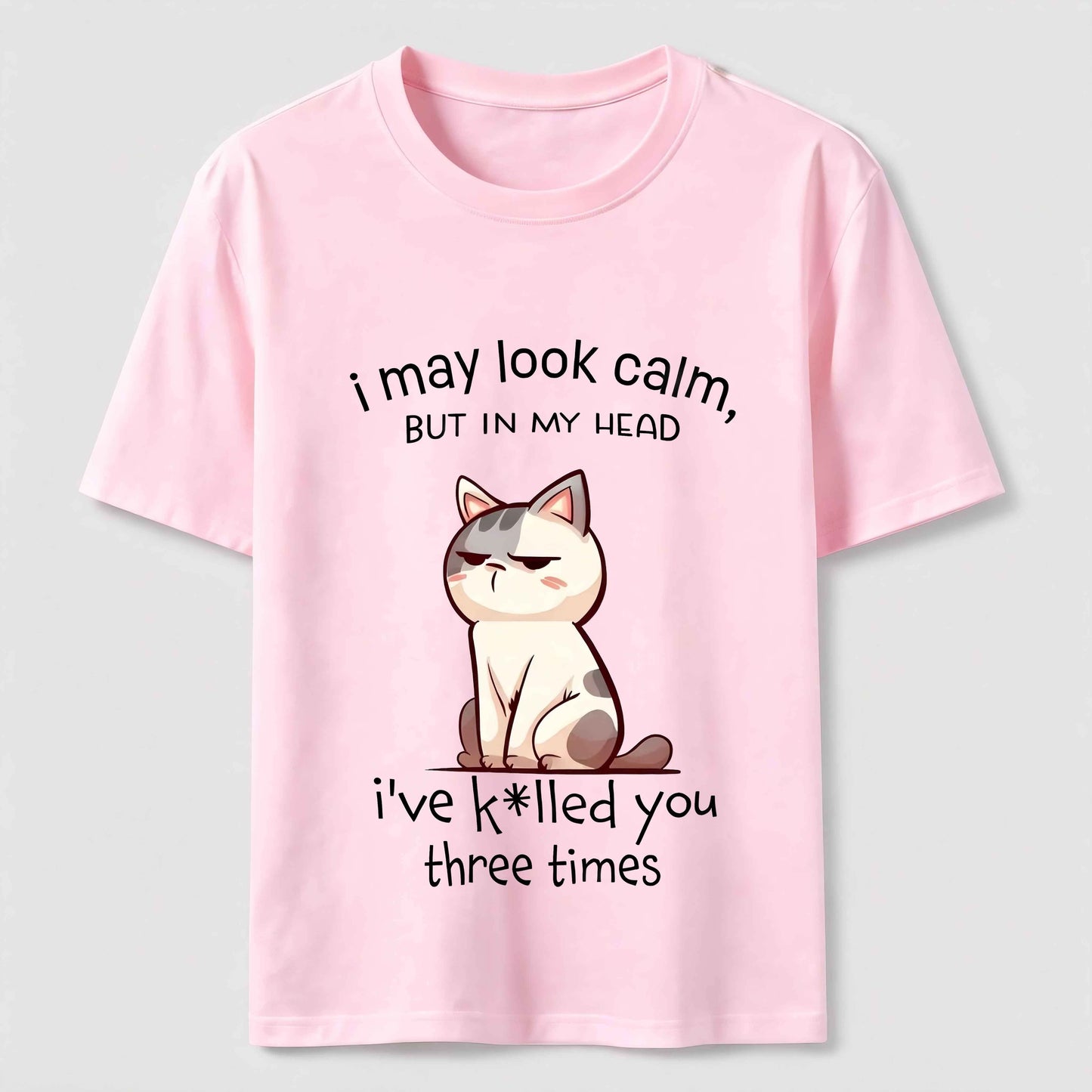 Calm Face Chaotic Mind Cat T-Shirt