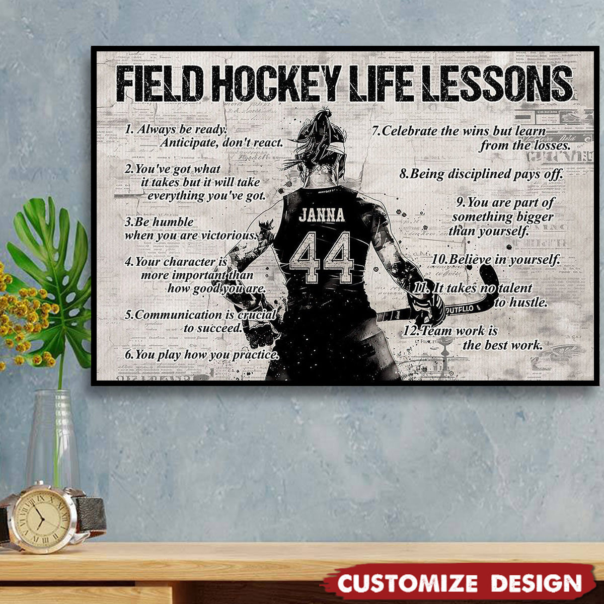 Personalized Field Hockey Life Lessons Poster / Canvas - Gift For Field Hockey Lovers
