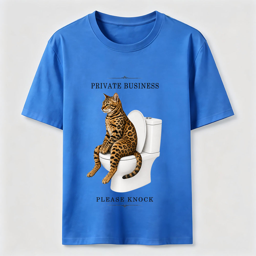 Private Business Cat Bathroom Tee