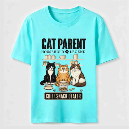 Multi Cat Parent Chief Snack Dealer Cute Cat Lover T-Shirt