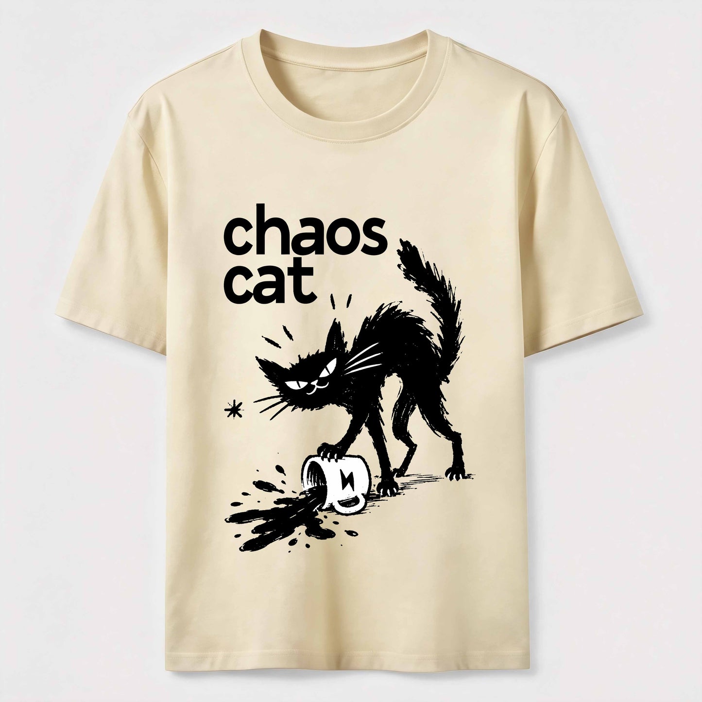 Ink Spill Mischief Cat T-Shirt