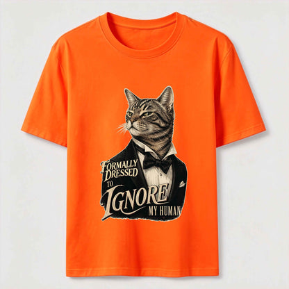 Dressed To Ignore My Human Cat T-Shirt