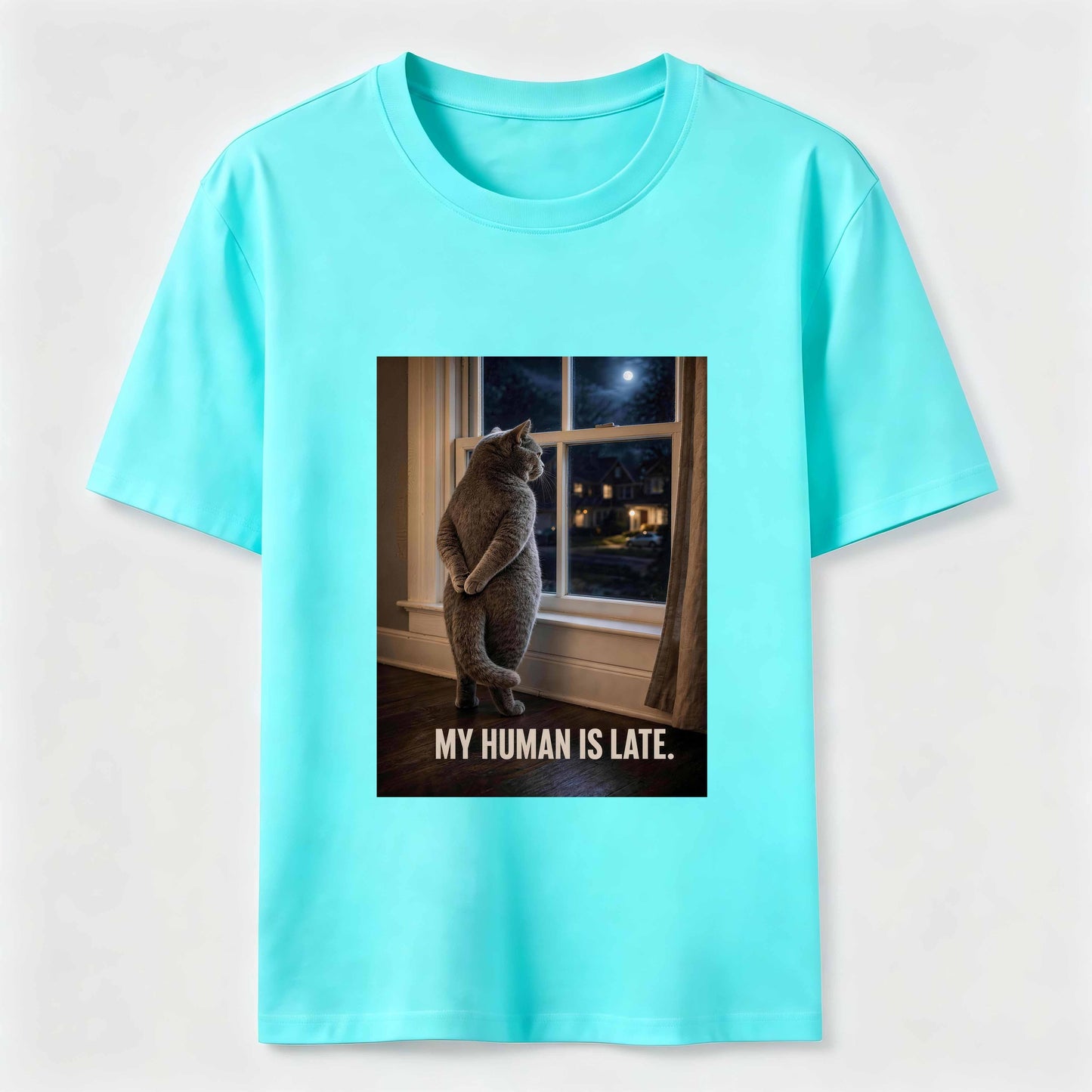 My Human Is Late Cat Tee