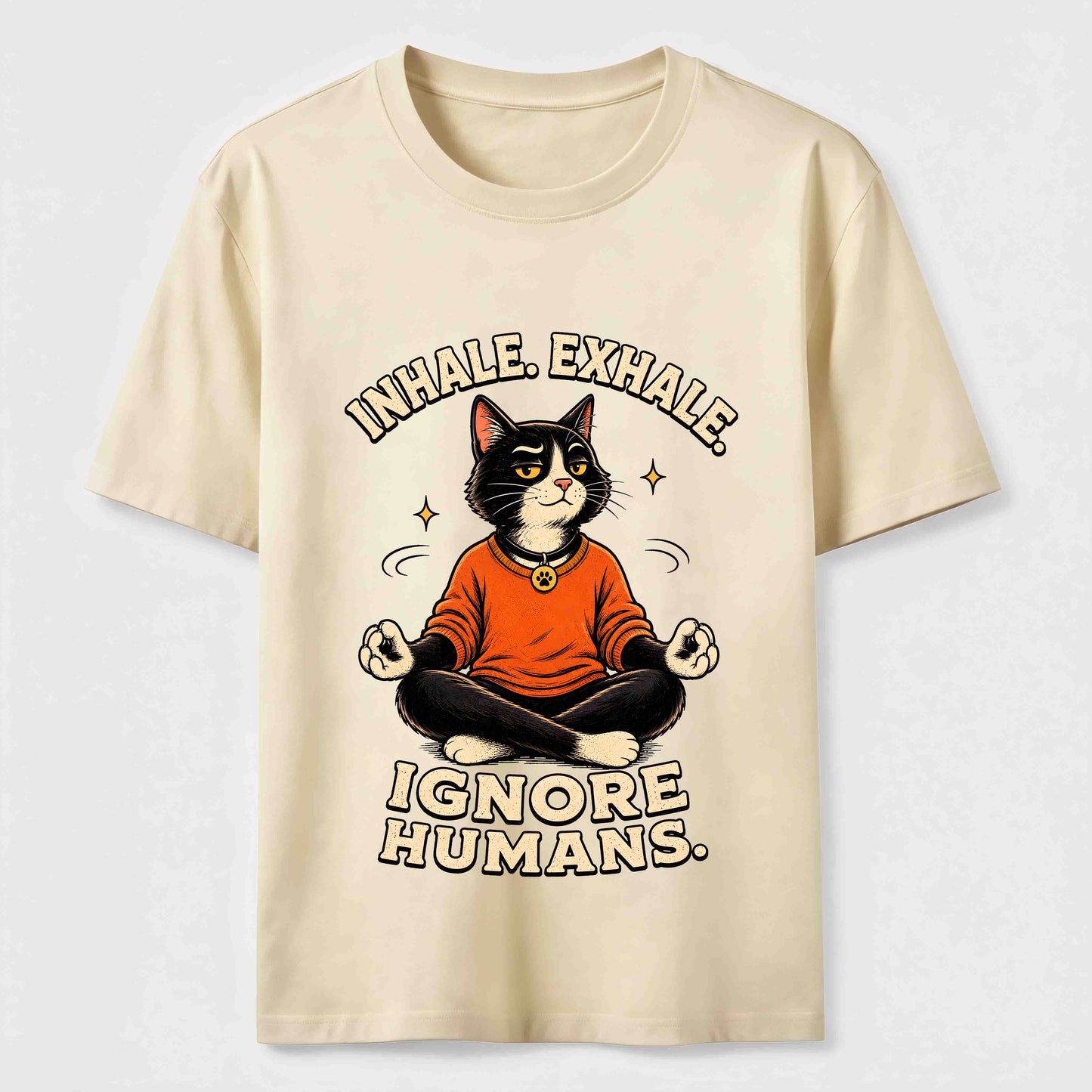 Zen Meditation Cat Humor T-Shirt