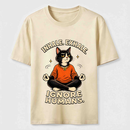 Zen Meditation Cat Humor T-Shirt