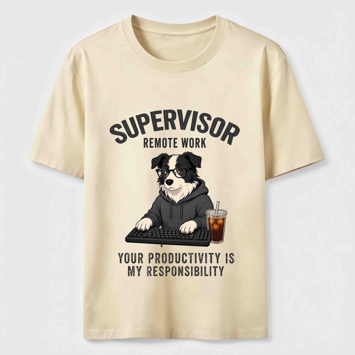 Remote Work Supervisor Border Collie T-Shirt