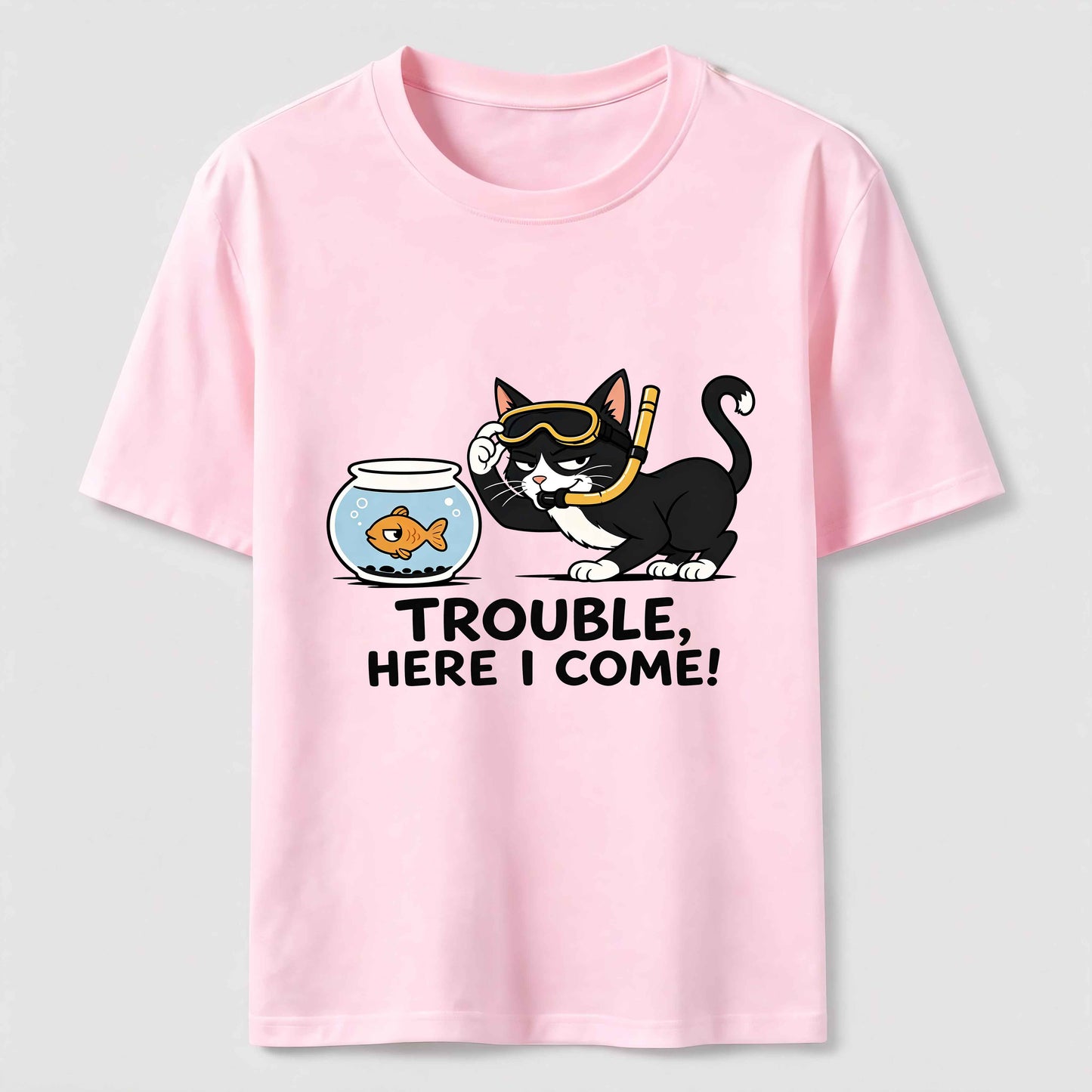 Just Another Day Causing Trouble Funny Cat Tee