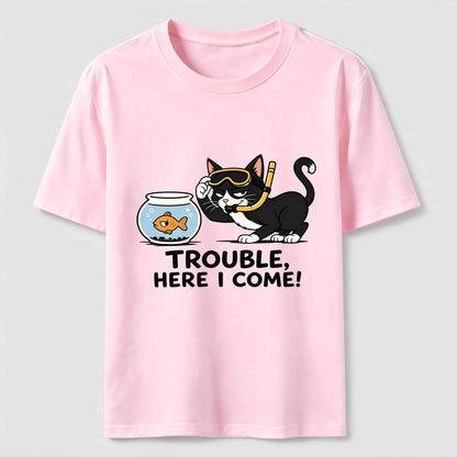 Just Another Day Causing Trouble Funny Cat Tee