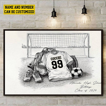 Custom Soccer Senior Night Canvas personalization view for Son/Grandson