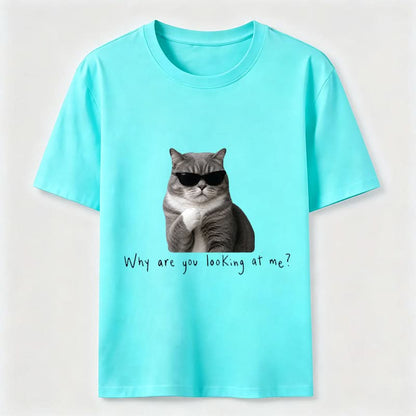 Why Are You Looking at Me Funny Cat T-Shirt