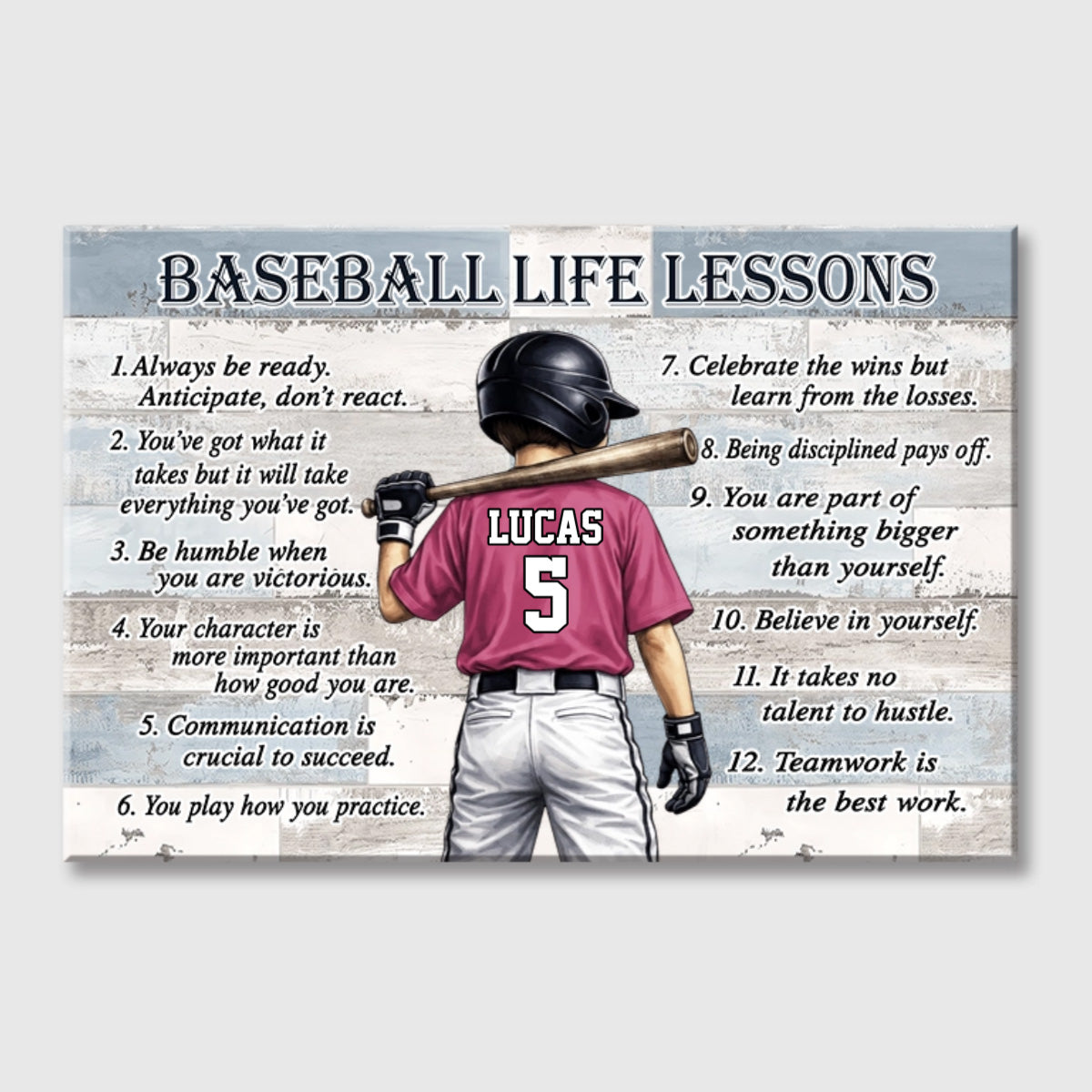 Personalized Baseball Life Lessons Poster / Canvas - Gift for Sports Families