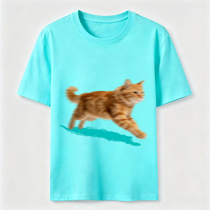 Orange Tabby Cat Running T-Shirt
