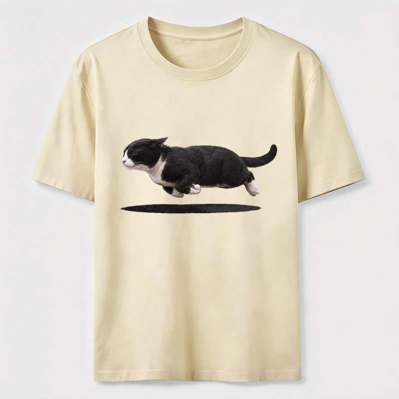 Flying Tuxedo Cat Graphic T-Shirt