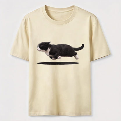 Flying Tuxedo Cat Graphic T-Shirt