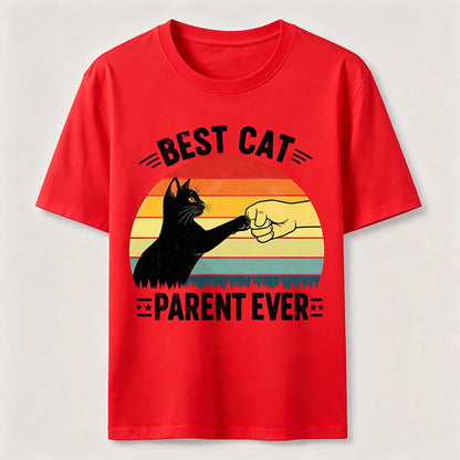 Best Cat Parent Ever T-Shirt Funny Black Cat Graphic