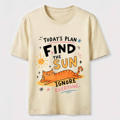 Sun-Seeking Orange Cat T-Shirt