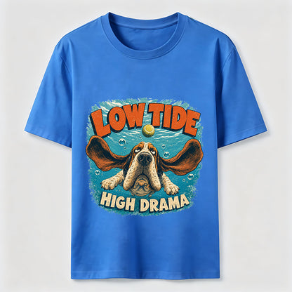 Low Tide High Drama Basset Hound T-Shirt