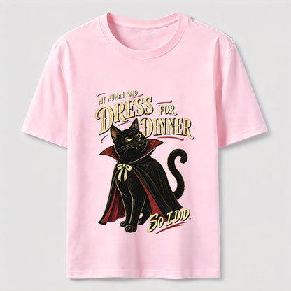 Dress For Dinner Vampire Cat T-Shirt