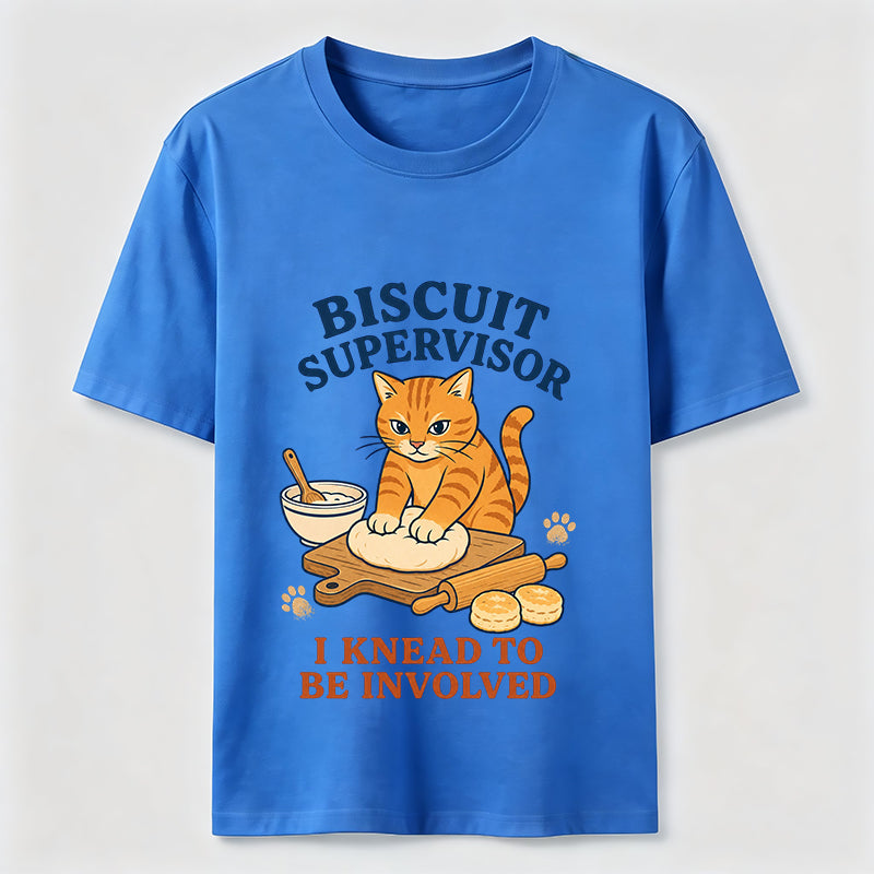 Biscuit Supervisor Funny Baking Cat T-Shirt