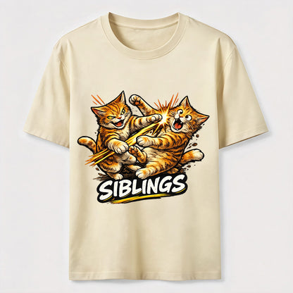 Playful Cat Siblings Graphic T-Shirt
