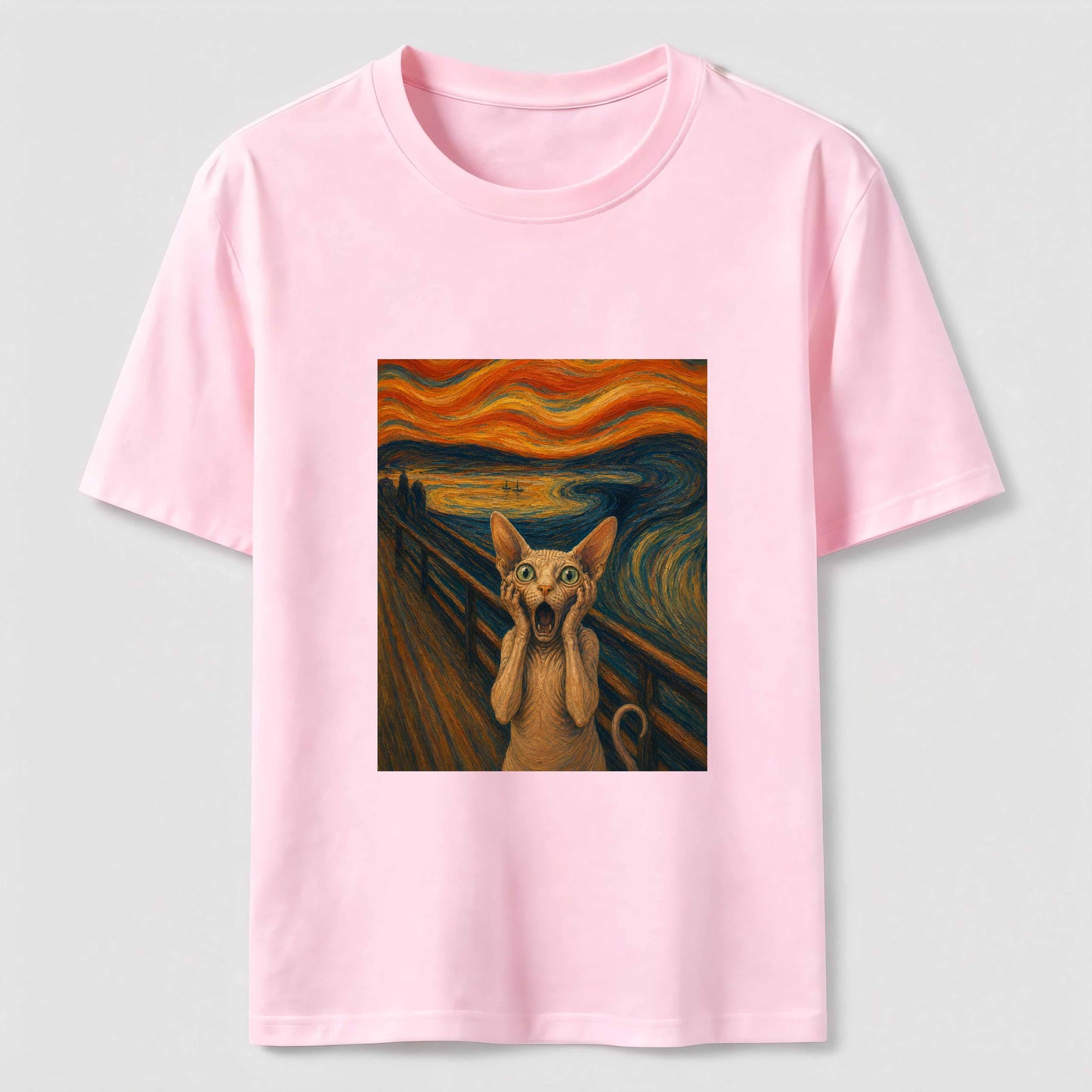 Scream Cat Art Graphic Tee