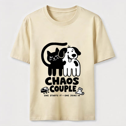 Chaos Couple Cat And Dog Tee