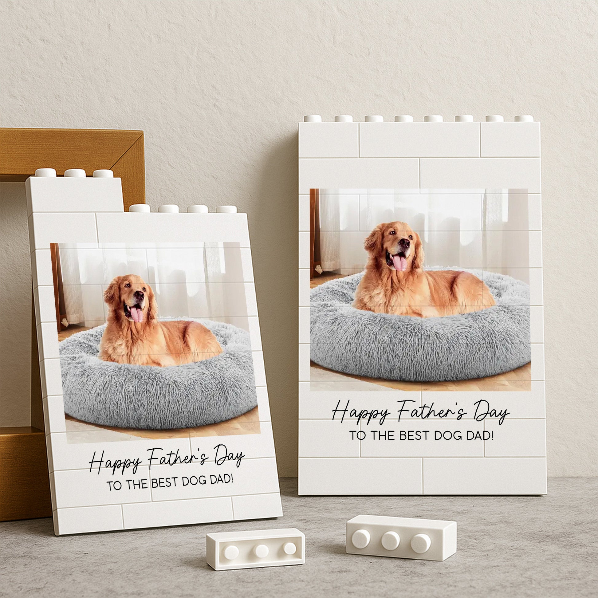 Custom Photo Happy Father's Day To the Best Dog Dad Building Brick Blocks TH10 169779